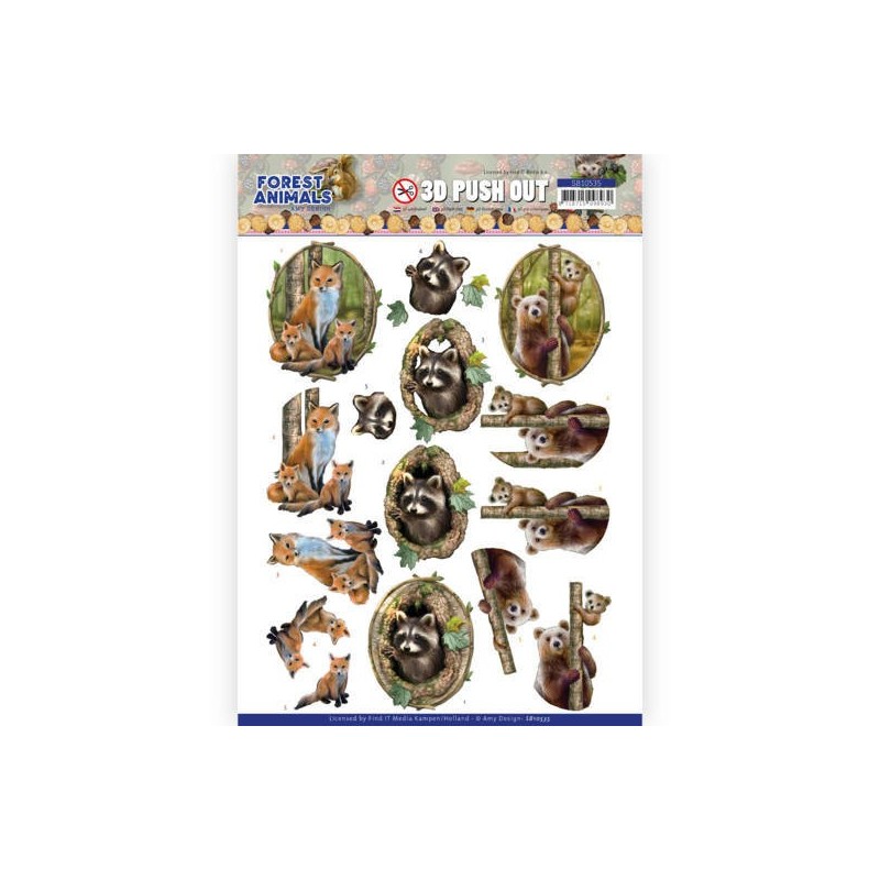 (SB10535)3D Push Out - Amy Design – Forest Animals - Fox
