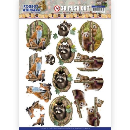 (SB10535)3D Push Out - Amy Design – Forest Animals - Fox