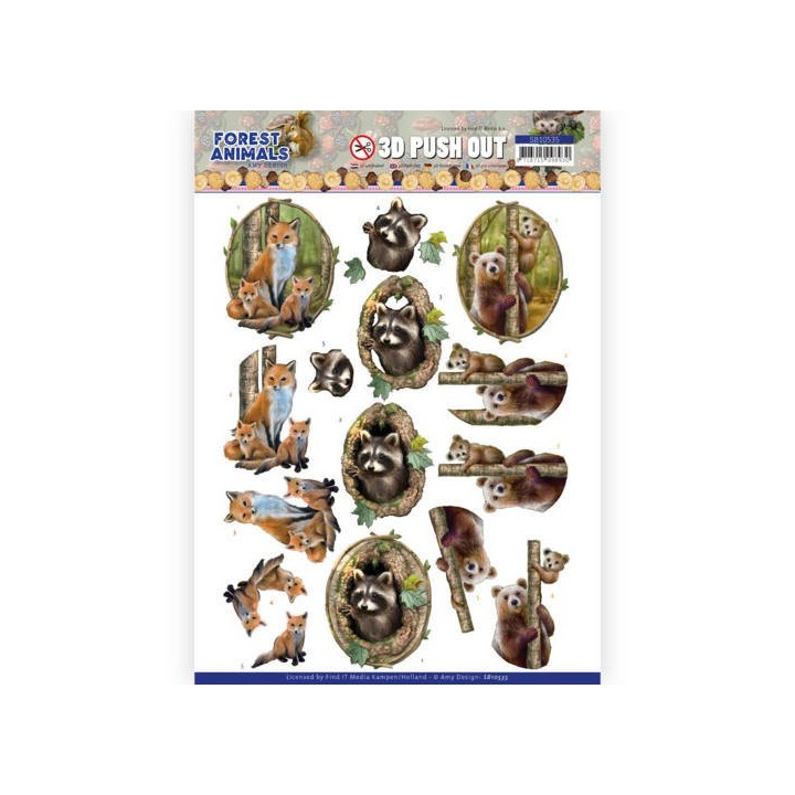 (SB10535)3D Push Out - Amy Design – Forest Animals - Fox