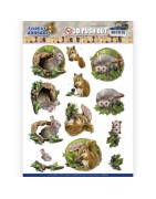 (SB10537)3D Push Out - Amy Design - Forest Animals - Rabbit