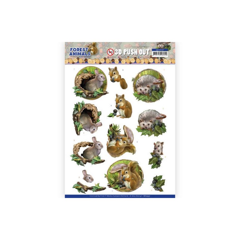 (SB10537)3D Push Out - Amy Design - Forest Animals - Rabbit (SB10537)3D Push Out - Amy Design - Forest Animals - Rabbit