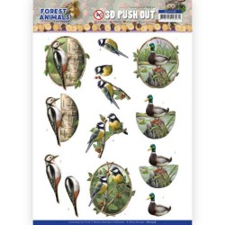 (SB10538)3D Push Out - Amy Design - Forest Animals - Woodpecker