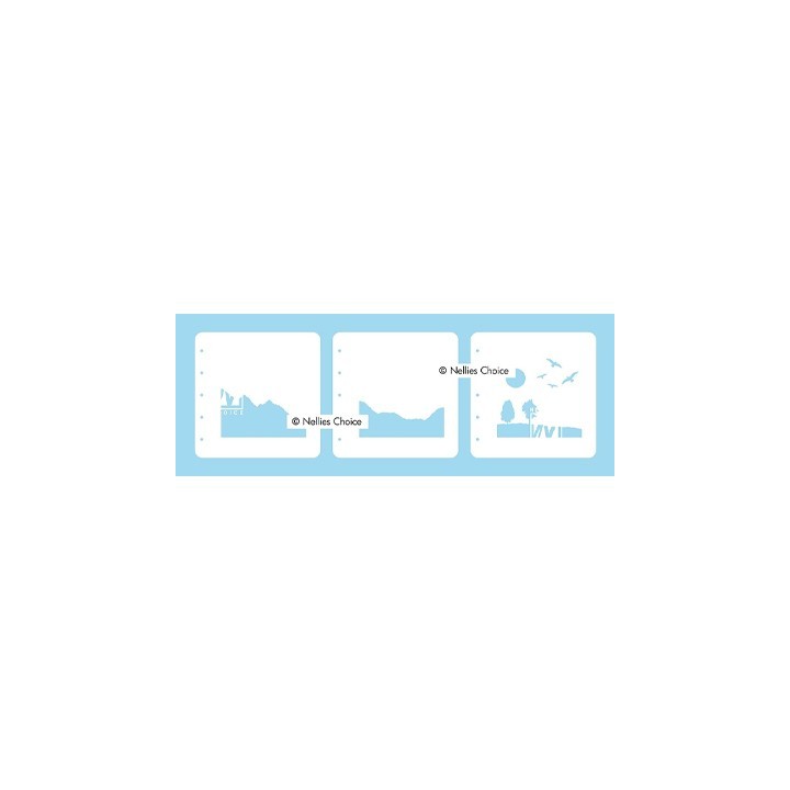 (LCSL001)Nellies Choice Stencil Nature scene-1 for MSTS001