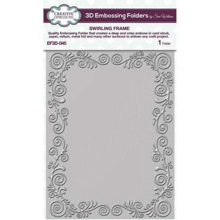 (EF3D-045)Creative Expressions Embossing folder 3D Swirling frame