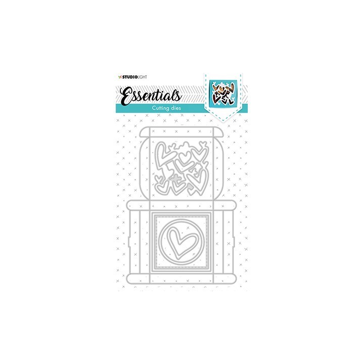 (STENCILSL394)Studio Light Cutting and Embossing Die Giftbox Multi Merci Essentials nr.394