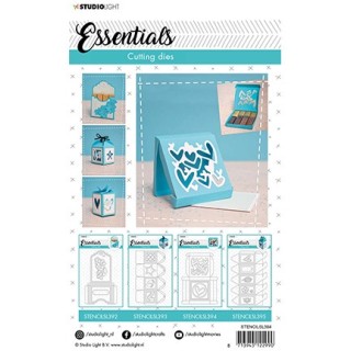 (STENCILSL394)Studio Light Cutting and Embossing Die Giftbox Multi Merci Essentials nr.394