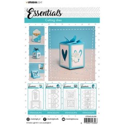(STENCILSL395)Studio Light Cutting and Embossing Die Giftbox Hexagon Essentials nr.395