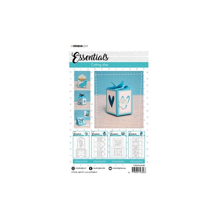 (STENCILSL395)Studio Light Cutting and Embossing Die Giftbox Hexagon Essentials nr.395