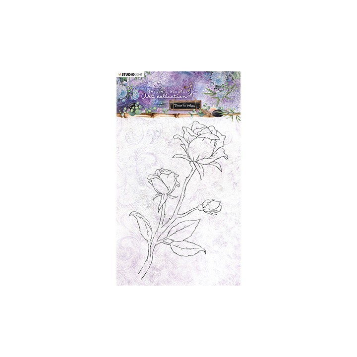 (STAMPJMA21)Studio light Stamp Rose Time to Relax 2.0 nr.21