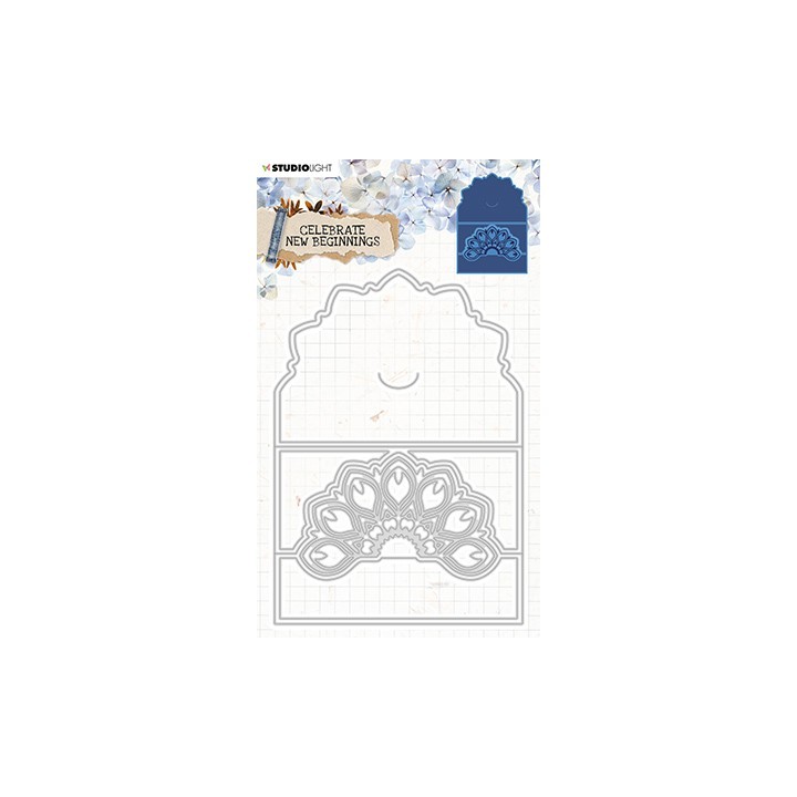 (STENCILCNB378)Studio Light Cutting and Embossing Die Cardshape Celebrate new beginnings nr.378