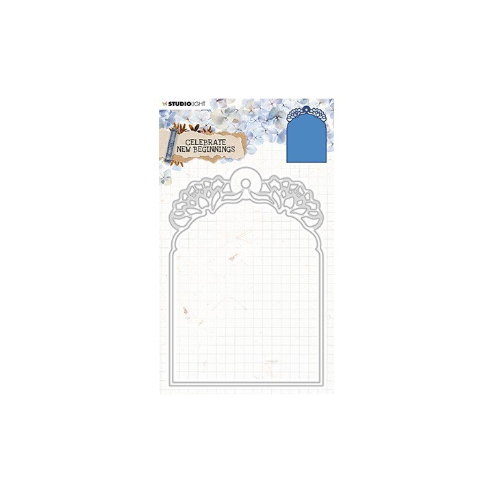 (STENCILCNB379)Studio Light Cutting and Embossing Die Cardshape Celebrate new beginnings nr.379
