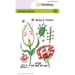 (1695)CraftEmotions clearstamps A6 - Bugs & flowers 1 Carla Creaties