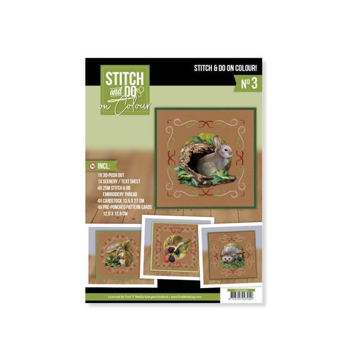 (STDOOC10003)Stitch and Do on Colour 003 - Amy Design - Forest Animals