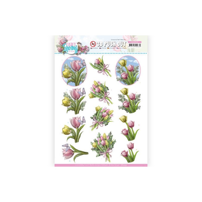 (SB10539)3D Push Out - Amy Design - Enjoy Spring - Bouquets of Tulips (SB10539)3D Push Out - Amy Design - Enjoy Spring - Bouquets of Tulips