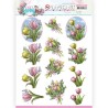 (SB10539)3D Push Out - Amy Design - Enjoy Spring - Bouquets of Tulips