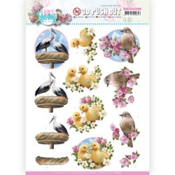 (SB10540)3D Push Out - Amy Design - Enjoy Spring - Birds