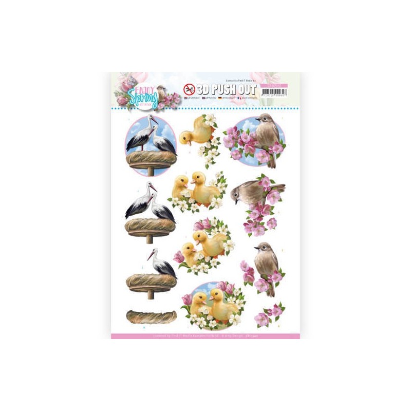 (SB10540)3D Push Out - Amy Design - Enjoy Spring - Birds