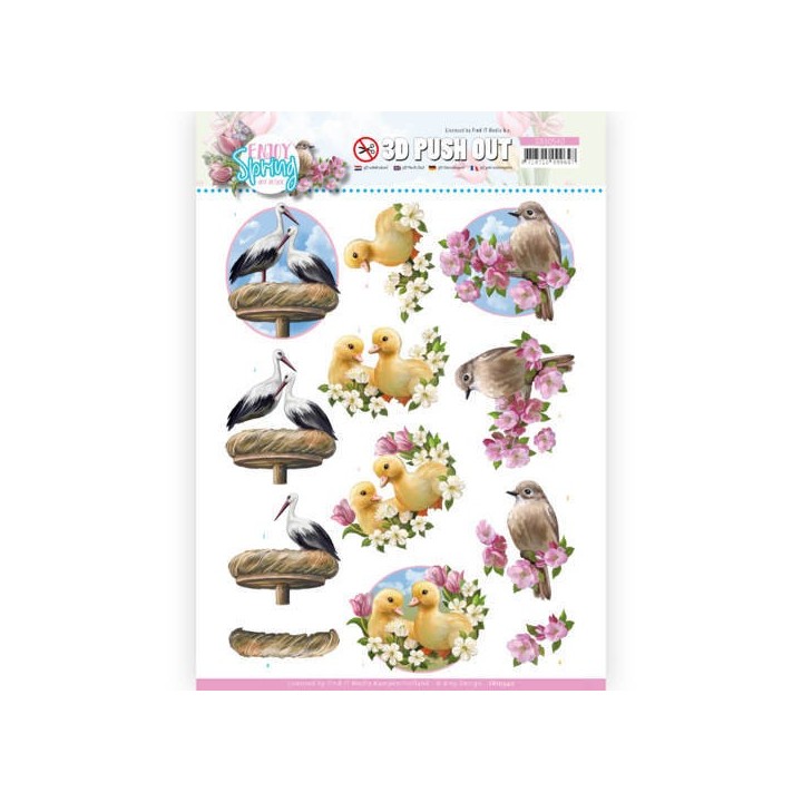 (SB10540)3D Push Out - Amy Design - Enjoy Spring - Birds