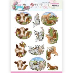 (SB10542)3D Push Out - Amy Design - Enjoy Spring - Farm Animals