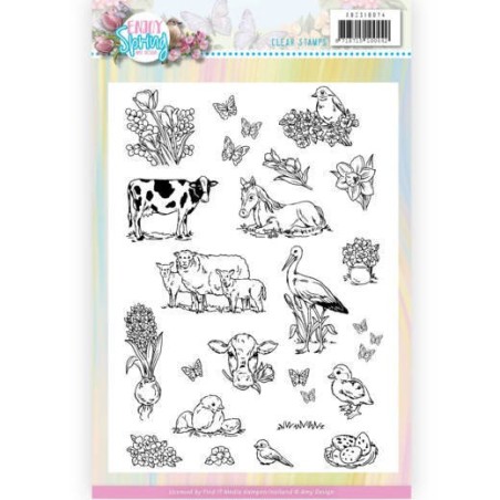 (ADCS10074)Clear Stamps - Amy Design - Enjoy Spring