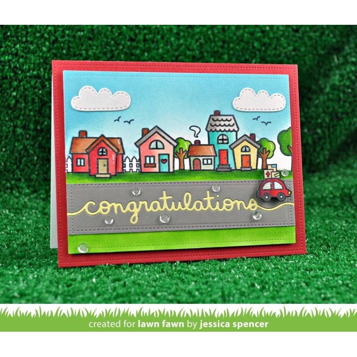 (LF1591)Lawn Fawn Happy Village Clear Stamps