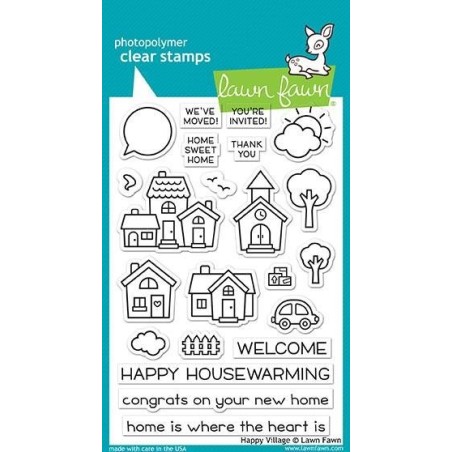 (LF1591)Lawn Fawn Happy Village Clear Stamps