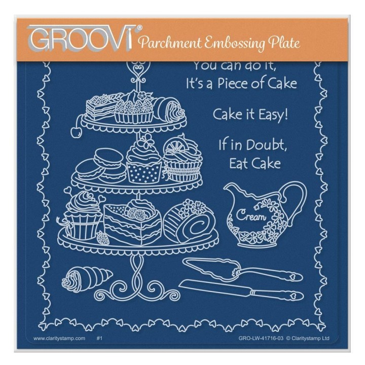 (GRO-LW-41716-03)Groovi Plate A5 LINDA WILLIAMS' PIECE OF CAKE