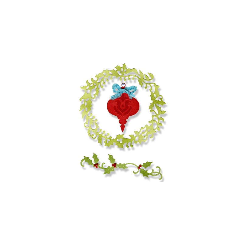 (659001)Thinlits Die Set 3PK - Christmas Ornament, Wreath & Vine