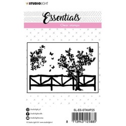 (SL-ES-STAMP25)Studio light Stamp Fence/trees Essentials nr.25