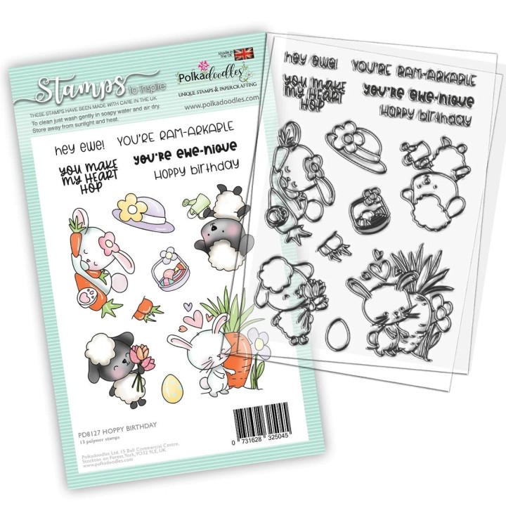 (PD8127)Polkadoodles Hoppy Birthday Clear Stamps