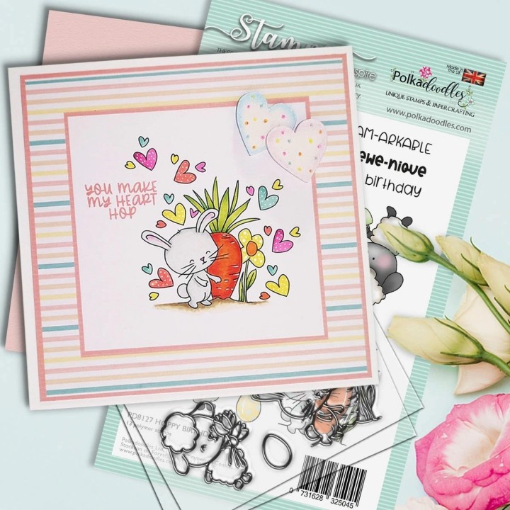 (PD8127)Polkadoodles Hoppy Birthday Clear Stamps