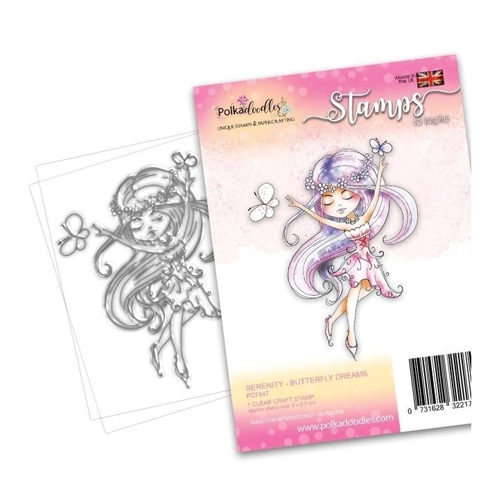 (PD7847)Polkadoodles Serenity Butterfly Dreams Clear Stamps
