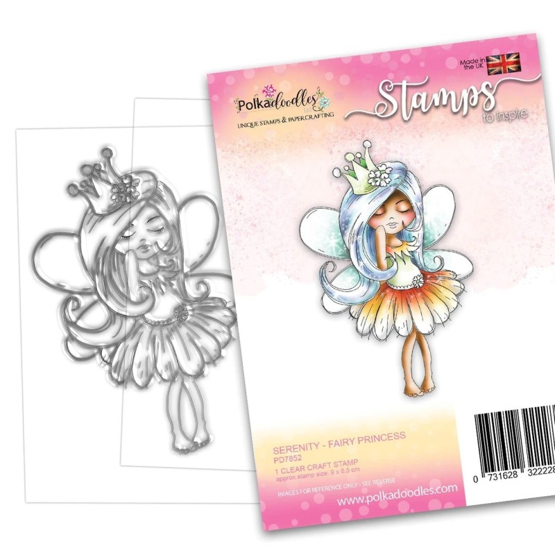 (PD7852)Polkadoodles Serenity Fairy Princess Clear Stamps