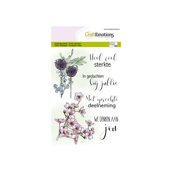 (1342)CraftEmotions clearstamps A6 - Floral condolences (NL)