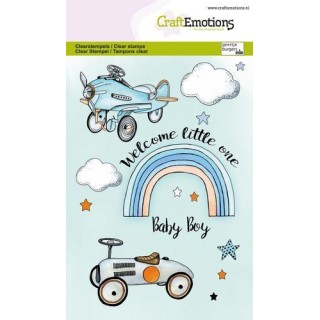 (1344)CraftEmotions clearstamps A6 - Babyboy (ENG)