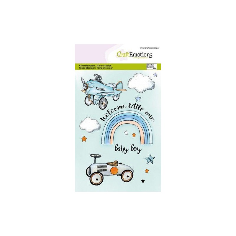 (1344)CraftEmotions clearstamps A6 - Babyboy (ENG)