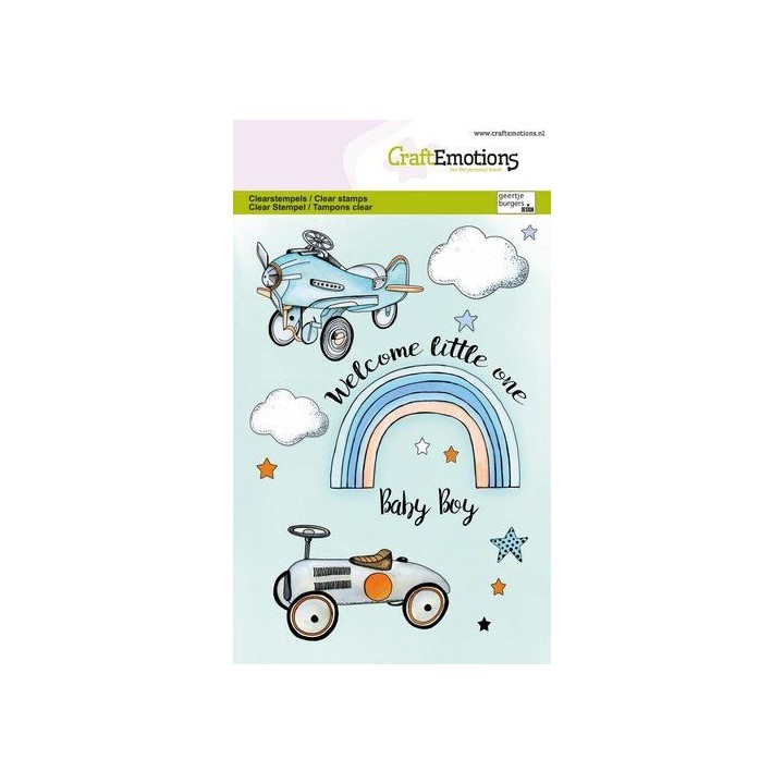 (1344)CraftEmotions clearstamps A6 - Babyboy (ENG)