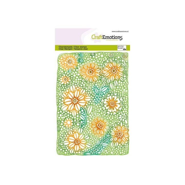 (1347)CraftEmotions clearstamps A6 - Floral background