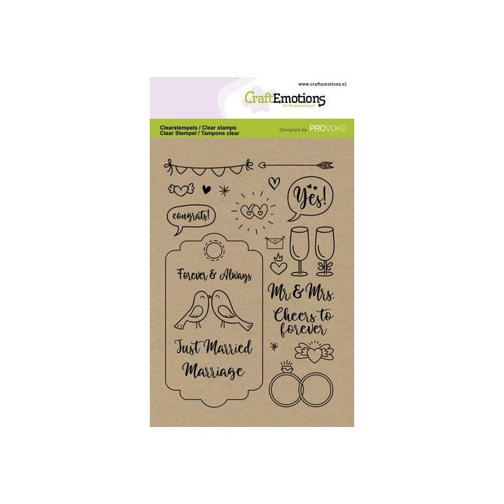 (2503)CraftEmotions clearstamps A6 - Wedding (Eng)