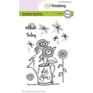 (2704)CraftEmotions clearstamps A6 - watering can - For you Connie Westenberg