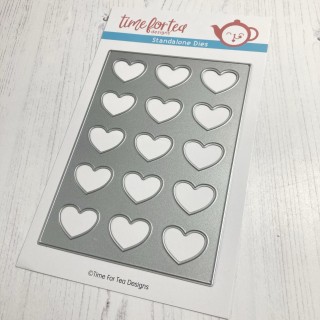 (T4T/593/A6L/Sta)Time For Tea Lots of Love Vertical A6 Cover Plate Metal Dies