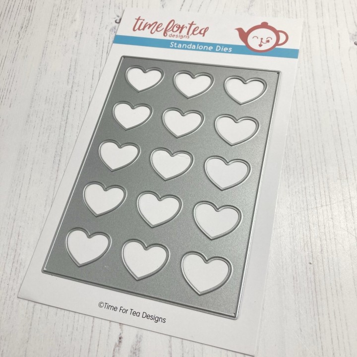 (T4T/593/A6L/Sta)Time For Tea Lots of Love Vertical A6 Cover Plate Metal Dies
