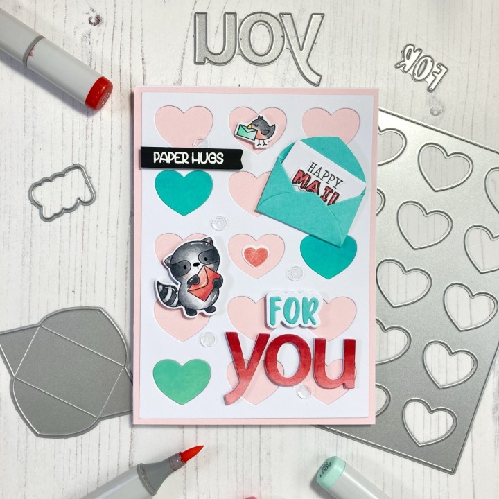 (T4T/593/A6L/Sta)Time For Tea Lots of Love Vertical A6 Cover Plate Metal Dies