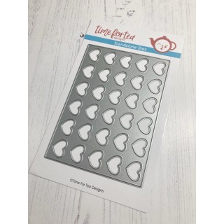 (T4T/592/A6L/Sta)Time For Tea Lots of Love Horizontal A6 Cover Plate Metal Dies