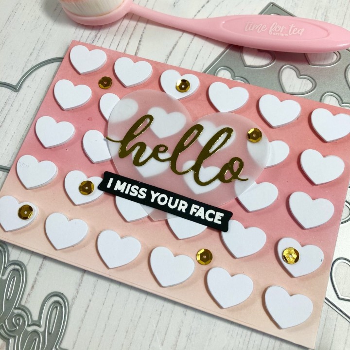 (T4T/592/A6L/Sta)Time For Tea Lots of Love Horizontal A6 Cover Plate Metal Dies