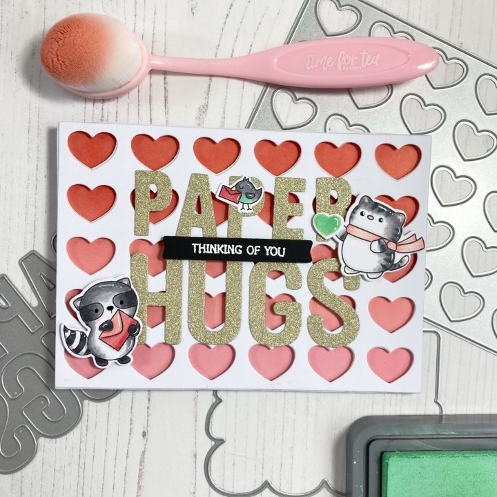 (T4T/592/A6L/Sta)Time For Tea Lots of Love Horizontal A6 Cover Plate Metal Dies