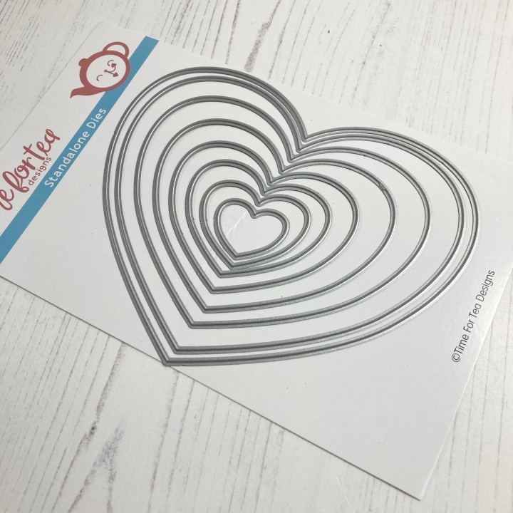 (T4T/595/Hea/Sta)Time For Tea Heart Nesting Metal Dies