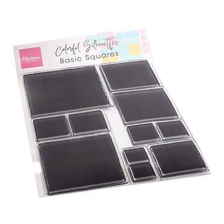 (CS1081)Clear stamp Colorful Silhouette - Basic Squares