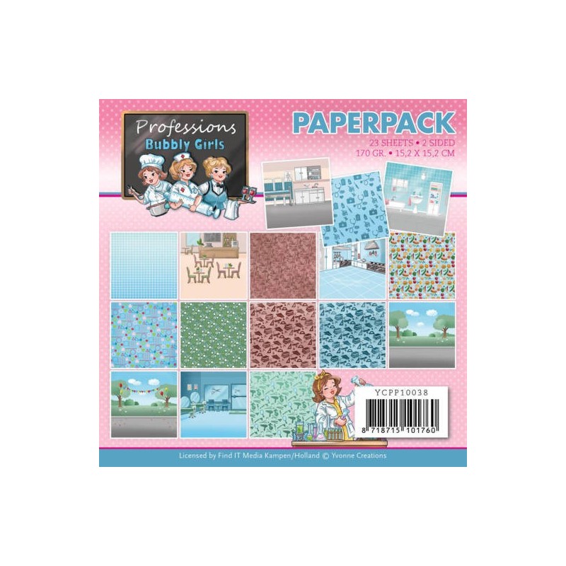 (YCPP10038)Paperpack - Yvonne Creations - Bubbly Girls - Professions