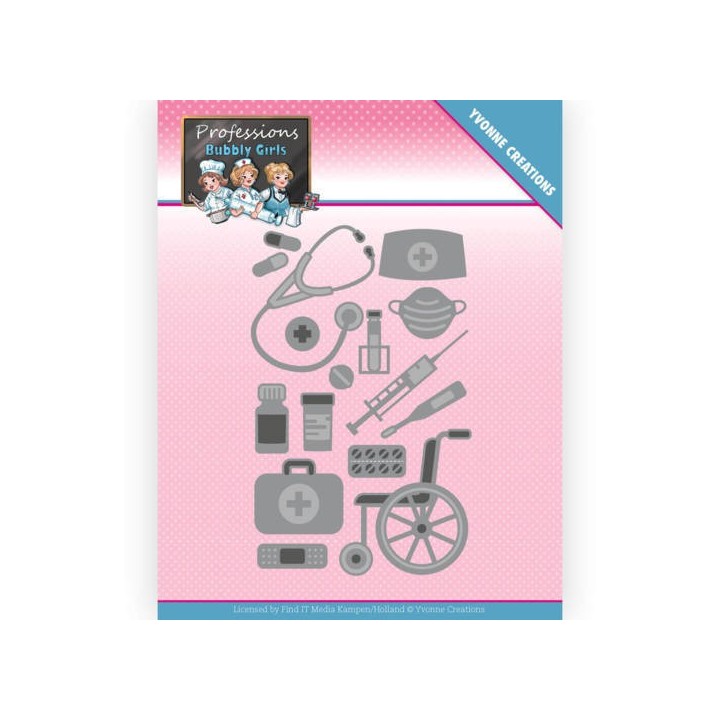 (YCD10235)Dies - Yvonne Creations - Bubbly Girls - Professions - Healtcare